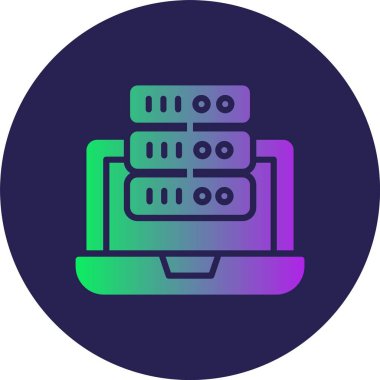 Sunucu Kabartma Çemberi Gradyan Simgesi