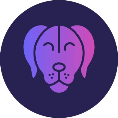 Köpek Kabartma Çemberi Gradyan Simgesi