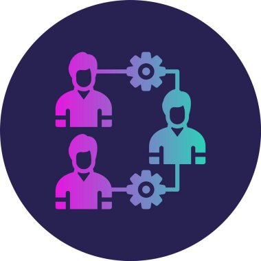 Takım çalışması Glyph Çember Gradyan Simgesi