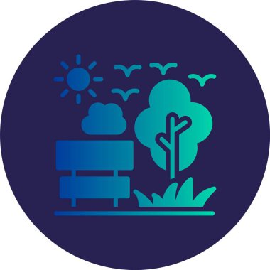 Park Kabartma Çemberi Gradyan Simgesi