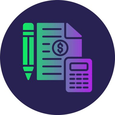 Muhasebe Kabartma Çemberi Gradyan Simgesi