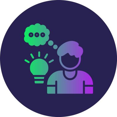 Düşünen Kabartma Çemberi Gradyan Simgesi