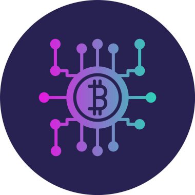 Kripto para birimi Kabartma Çemberi Gradyan Simgesi
