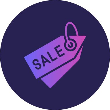 İndirim Etiketi Kabartma Çemberi Gradyan Simgesi