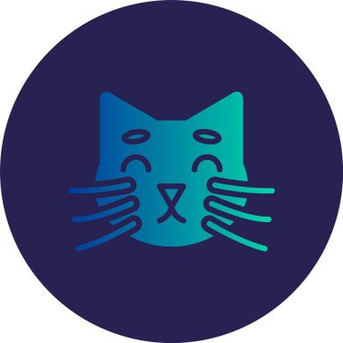 Kedi Kabartma Çemberi Gradyan Simgesi