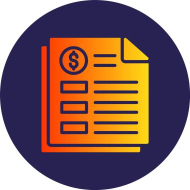 Fatura Kabartma Çemberi Gradyan Simgesi