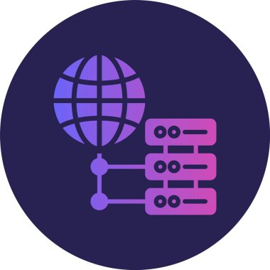 Sunucu Kabartma Çemberi Gradyan Simgesi