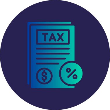 Vergi Danışmanı Kabartma Çemberi Gradyan Simgesi