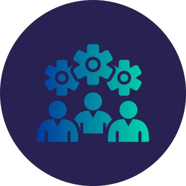 Takım Yönetimi Kabartma Çemberi Grafik Simgesi