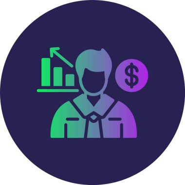 Ekonomist Glyph Çember Gradyan Simgesi