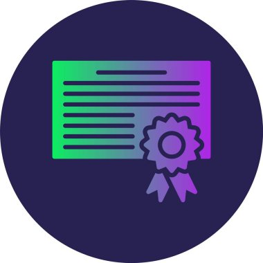 Diploma Kabartma Çemberi Gradyan Simgesi