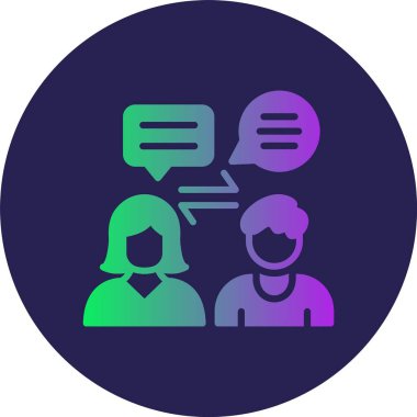 İletişim Kabartma Çemberi Gradyan Simgesi