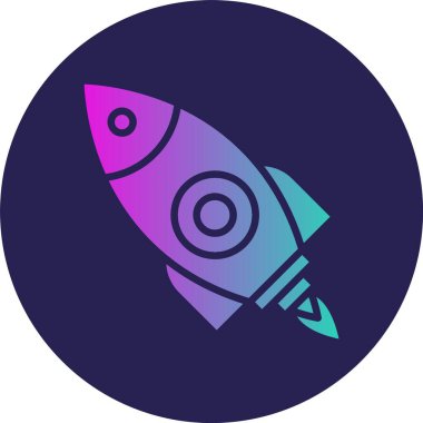 Roket Kabartma Çemberi Gradyan Simgesi