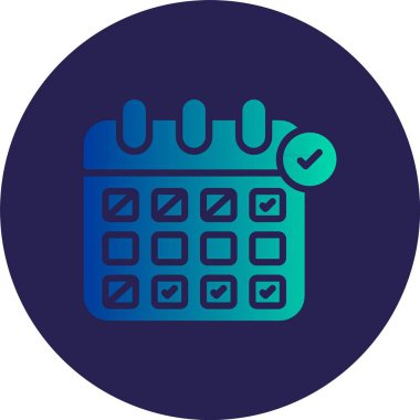 Randevu Kabartma Çemberi Gradyan Simgesi