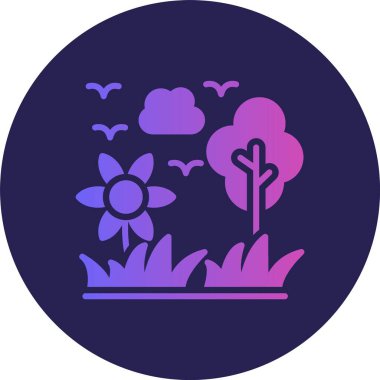 Doğa Kabartma Çemberi Gradyan Simgesi
