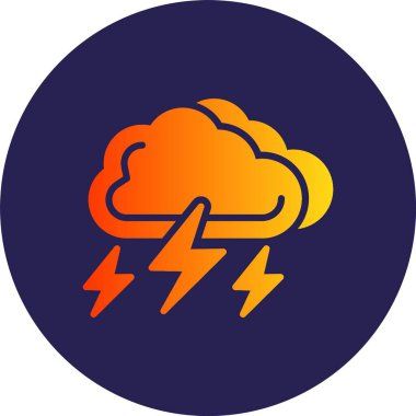 Thunderbolt Glyph Çember Gradyan Simgesi