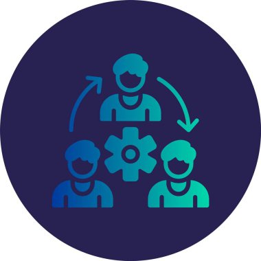 Organizasyon Kabartma Çemberi Gradyan Simgesi