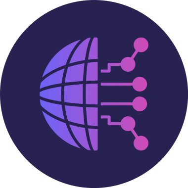 Küresel Kabartma Çemberi Gradyan Simgesi