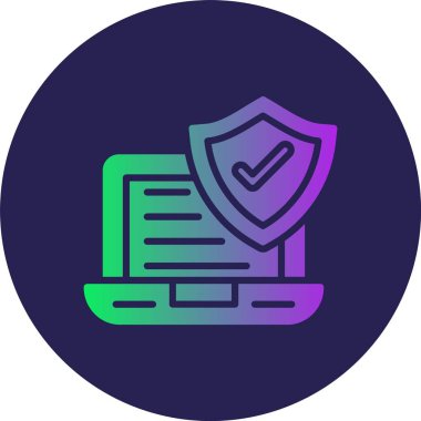 Güvenlik Kabartma Çemberi Gradyan Simgesi