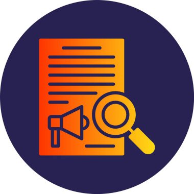 İçerik Pazarlama Kabartma Çemberi Gradyan Simgesi