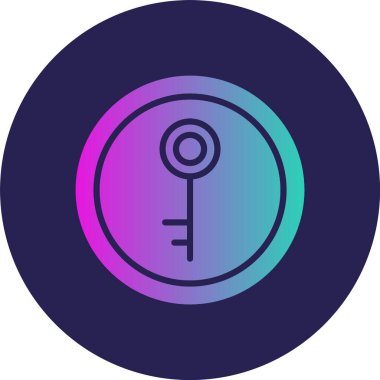 Anahtar Kabartma Çemberi Gradyan Simgesi