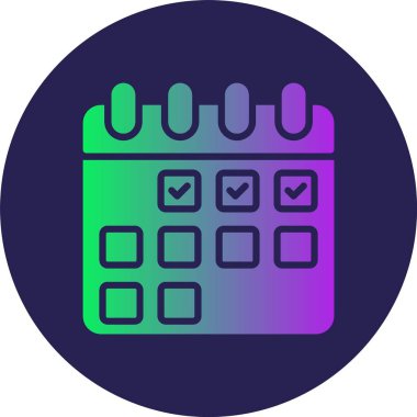 Takvim Kabartma Çemberi Gradyan Simgesi