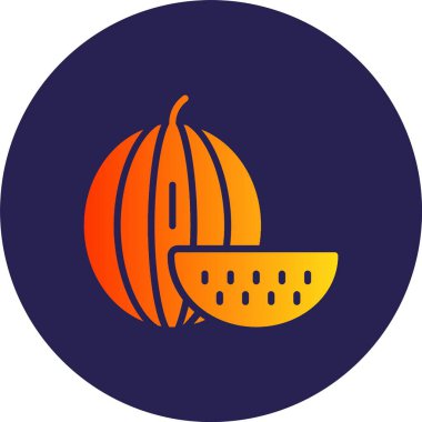 Karpuz Kabartma Çemberi Gradyan Simgesi