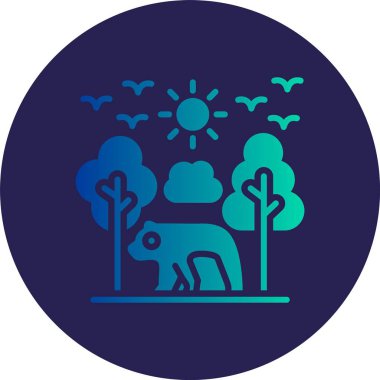 Habitat Kabartma Çemberi Gradyan Simgesi