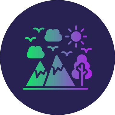 Gökyüzü Kabartma Çemberi Gradyan Simgesi