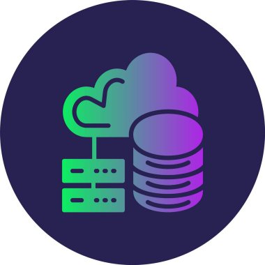 Veritabanı Kabartma Çemberi Gradyan Simgesi