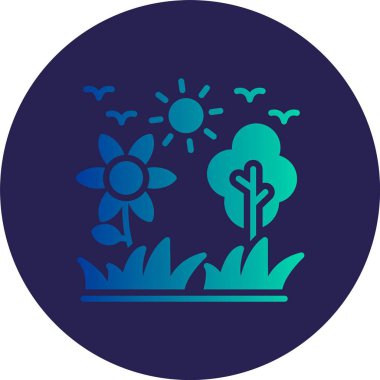 Çim Kabartma Çemberi Gradyan Simgesi