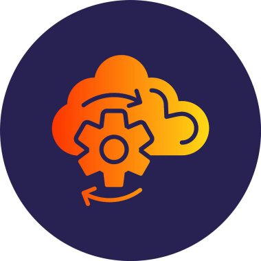 Bulut İşleme Çemberi Gradyan Simgesi