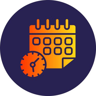 Takvim Kabartma Çemberi Gradyan Simgesi