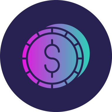 Dolar Kabartma Çemberi Gradyan Simgesi