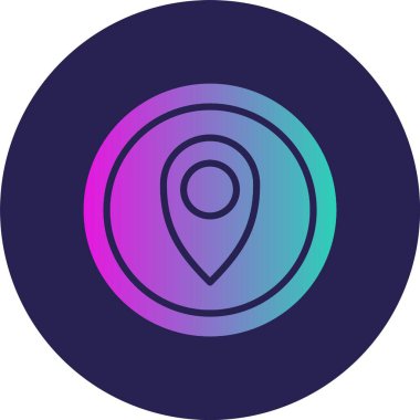 Konum Glyph Çember Gradyan Simgesi
