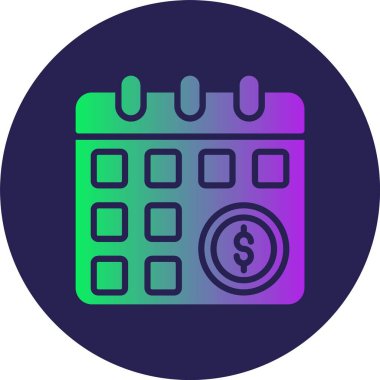 Zamanlama Kabartma Çemberi Gradyan Simgesi