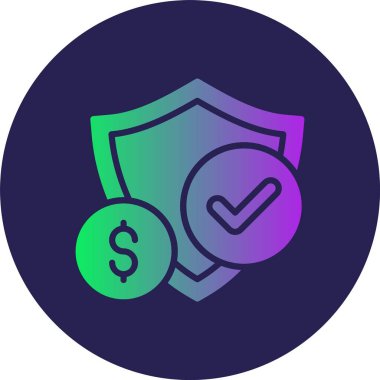 Yatırım Sigortası Kabartma Çemberi Grafik Simgesi