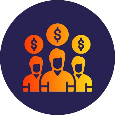 Liderlik Kabartma Çemberi Gradyan Simgesi