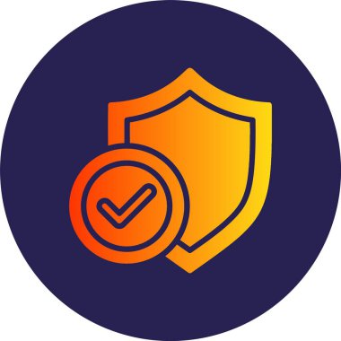 Kalkan Kabartma Çemberi Gradyan Simgesi