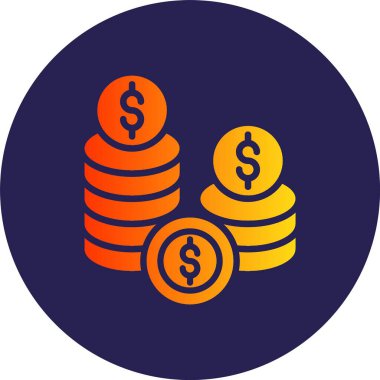 Dolar Bozuklukları Kabartma Çemberi Gradyan Simgesi