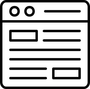 Web sitesi Mockup Satır Simgesi Tasarımı