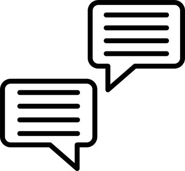 Konuşma Kabarcık Satırı Simgesi Tasarımı