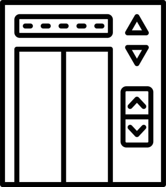 Modern Asansör Çizgisi Simge Tasarımı