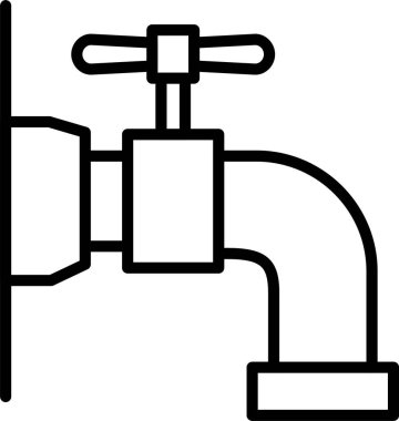 Su Musluğu Çizgisi Simge Tasarımı