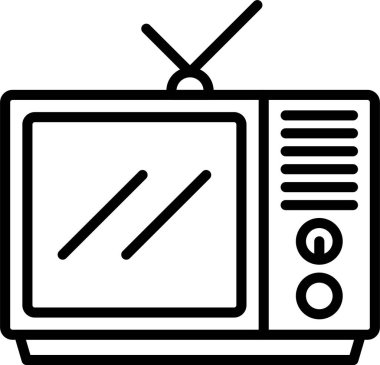 Televizyon Çizgisi Simgesi Tasarımı