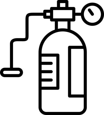 Oksijen tankı satırı simgesi tasarım