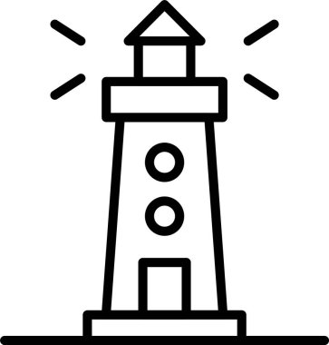 Deniz feneri çizgi simgesi tasarım