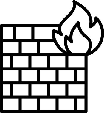 Firewall çizgi simgesi tasarımı