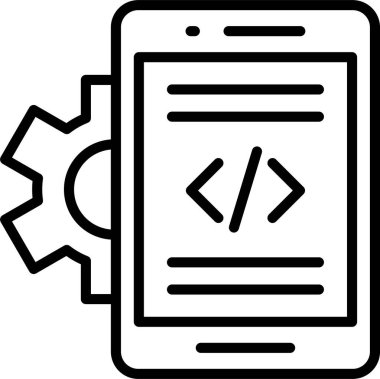 Mobil Uygulama Geliştirici Satır Simgesi Tasarımı