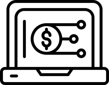 Dijital Para Çizgisi Simgesi Tasarımı